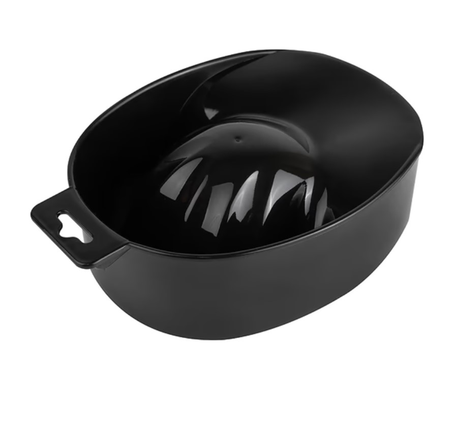Black plastic manicure finger soak bowl